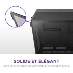 NZXT H5 Flow RGB - Boîtier de PC Gaming Compact Moyen Tour ATX - Flux d'air élevé - F360 RGBCore (CV) Inclus - Support de radiat