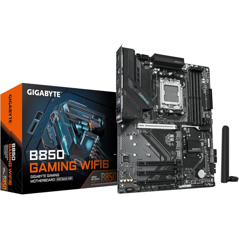GIGABYTE B850 Gaming WIFI6 Carte Mère - AMD Ryzen 9000 Series CPUs, VRM numérique 6+2+2 Phases, jusqu'à 8200MHz DDR5 (OC), 1xPCI