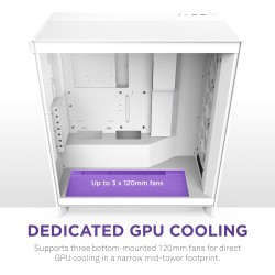 NZXT H7 Flow RGB - Boîtier PC ATX Moyen Format - Ventilateurs RGB - Ventilateur RGB Struct. Unique 360 mm Inclus - Gestion des c