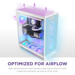NZXT H7 Flow RGB - Boîtier PC ATX Moyen Format - Ventilateurs RGB - Ventilateur RGB Struct. Unique 360 mm Inclus - Gestion des c