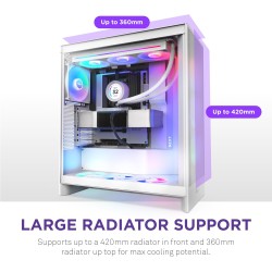 NZXT H7 Flow RGB - Boîtier PC ATX Moyen Format - Ventilateurs RGB - Ventilateur RGB Struct. Unique 360 mm Inclus - Gestion des c