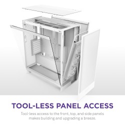 NZXT H7 Flow RGB - Boîtier PC ATX Moyen Format - Ventilateurs RGB - Ventilateur RGB Struct. Unique 360 mm Inclus - Gestion des c