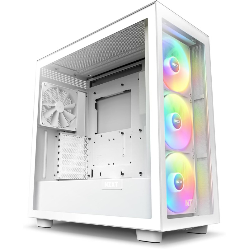 NZXT H7 Elite Blanc – CM-H71EW-02 - Boîtier Gaming Compact - Airflow élevé – Panneaux Avant et latéral en Verre trempé – Cable M