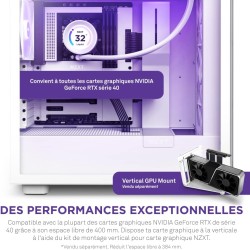 NZXT H7 Elite Blanc – CM-H71EW-02 - Boîtier Gaming Compact - Airflow élevé – Panneaux Avant et latéral en Verre trempé – Cable M