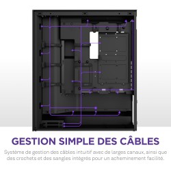 NZXT H7 Flow RGB - Boîtier PC ATX Moyen Format - Ventilateurs RGB - Ventilateur RGB Struct. Unique 360 mm Inclus - Gestion des c