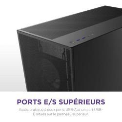 NZXT H7 Flow RGB - Boîtier PC ATX Moyen Format - Ventilateurs RGB - Ventilateur RGB Struct. Unique 360 mm Inclus - Gestion des c