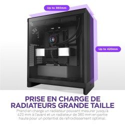 NZXT H7 Flow - Boîtier PC ATX Moyen Format - Refroidissement Optimal - 3 Ventilateurs 120 mm - Radiateur 420 mm - Gestion des câ