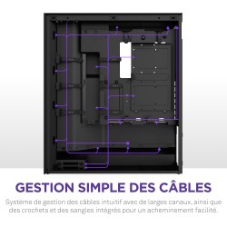 NZXT H7 Flow - Boîtier PC ATX Moyen Format - Refroidissement Optimal - 3 Ventilateurs 120 mm - Radiateur 420 mm - Gestion des câ