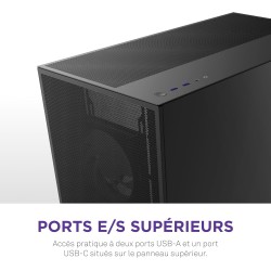 NZXT H7 Flow - Boîtier PC ATX Moyen Format - Refroidissement Optimal - 3 Ventilateurs 120 mm - Radiateur 420 mm - Gestion des câ