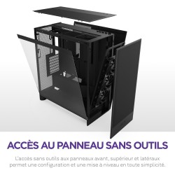 NZXT H7 Flow - Boîtier PC ATX Moyen Format - Refroidissement Optimal - 3 Ventilateurs 120 mm - Radiateur 420 mm - Gestion des câ