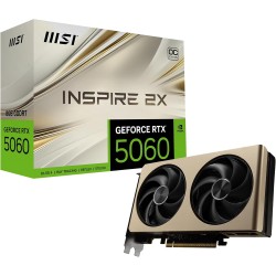 MSI NVIDIA GeForce RTX 5060 8G Inspire 2X OC Carte Graphique 8 Go GDDR7 (28 Gb/s/128 Bits), Refroidissement à Double Ventilateur