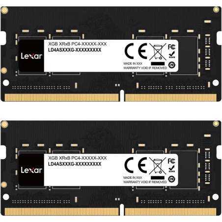 Lexar SODIMM DDR4 RAM Kit 32Go (2 x 16Go), DRAM 3200 MHz, RAM DDR4 SODIMM pour Ordinateur Portable 260-Pin So-DIMM, Mémoire RAM,
