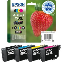 Epson Multipack 29XL Fraise, Cartouches d'encre d'origine XL Haute capacité, 4 couleurs: Noir, Cyan, Magenta, Jaune