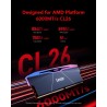Lexar ARES Gen2 RGB DDR5 Kit RAM 32Go (2x16Go) 6000MHz CL26, mémoire Bureau UDIMM 288-Pin, d'ordinateur Jeu PC pour AMD Expo/DRA