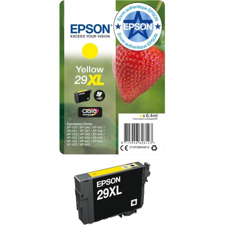 Epson 29XL Fraise Jaune, Cartouche d'encre d'origine XL Haute capacité, XP-235 XP-243 XP-245 XP-247 XP-255 XP-257 XP-332 XP-335 