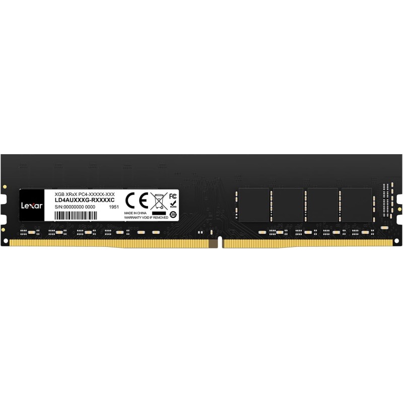Lexar UDIMM RAM DDR4 16Go, 3200 MHz Mémoire, DRAM 288-Pin U-DIMM pour PC, Desktop, Computer, Memoire Haute Performance, Module R