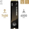 MSI SPATIUM M480 Pro PCIe 4.0 NVMe M.2 1TB - Disque SSD Interne 1 to, PCIe 4.0 NVMe M.2, Lecture 7400 MB/s & Écriture 6000 MB/s,