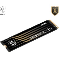 MSI SPATIUM M480 Pro PCIe 4.0 NVMe M.2 1TB - Disque SSD Interne 1 to, PCIe 4.0 NVMe M.2, Lecture 7400 MB/s & Écriture 6000 MB/s,