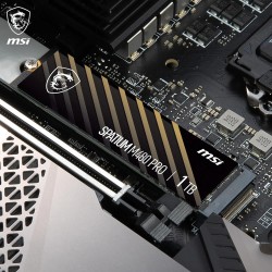 MSI SPATIUM M480 Pro PCIe 4.0 NVMe M.2 1TB - Disque SSD Interne 1 to, PCIe 4.0 NVMe M.2, Lecture 7400 MB/s & Écriture 6000 MB/s,