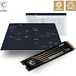 MSI SPATIUM M480 Pro PCIe 4.0 NVMe M.2 1TB - Disque SSD Interne 1 to, PCIe 4.0 NVMe M.2, Lecture 7400 MB/s & Écriture 6000 MB/s,