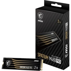 MSI SPATIUM M480 Pro PCIe 4.0 NVMe M.2 2TB - Disque SSD Interne 2 to, PCIe 4.0 NVMe M.2, Lecture 7400 MB/s & Écriture 7000 MB/s,