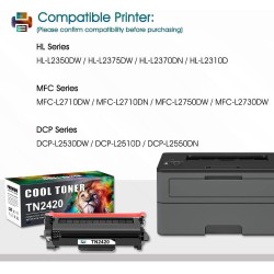 Cool Toner TN2420 Cartouche de Toner Compatible pour Brother DCP-L2530DW MFC-L2710DW HL-L2350DW DCP-L2510D HL-L2375DW MFC-L2730D