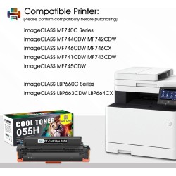 Cool Toner Cartouche de Toner Compatible pour Canon 055H 055 i-SENSYS MF742Cdw MF746Cx MF744Cdw MF743Cdw LBP663Cdw MF741Cdw MF74