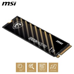 MSI SPATIUM M470 Pro SSD 1TB - Disque SSD Interne 1 to, PCIe 4.0 NVMe M.2, Lecture 6000 MB/s & Écriture 4500 MB/s, 3D NAND, Sécu
