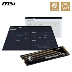 MSI SPATIUM M470 Pro SSD 1TB - Disque SSD Interne 1 to, PCIe 4.0 NVMe M.2, Lecture 6000 MB/s & Écriture 4500 MB/s, 3D NAND, Sécu