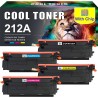 212A Cartouche de Toner: 4-Pack Compatible Remplacement pour HP 212A 212X W2120A W2120X W2121A W2122A W2123A pour Color Laserjet