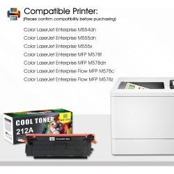 212A Cartouche de Toner: 4-Pack Compatible Remplacement pour HP 212A 212X W2120A W2120X W2121A W2122A W2123A pour Color Laserjet