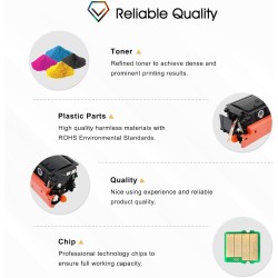212A Cartouche de Toner: 4-Pack Compatible Remplacement pour HP 212A 212X W2120A W2120X W2121A W2122A W2123A pour Color Laserjet