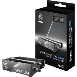 MSI SPATIUM M570 Pro PCIe 5.0 NVMe M.2 2TB FROZR - Disque SSD Interne 2 to avec radiateur, PCIe 5.0 NVMe M.2, Lecture 12400 MB/s