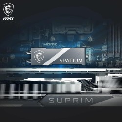 MSI SPATIUM M570 Pro PCIe 5.0 NVMe M.2 2TB FROZR - Disque SSD Interne 2 to avec radiateur, PCIe 5.0 NVMe M.2, Lecture 12400 MB/s