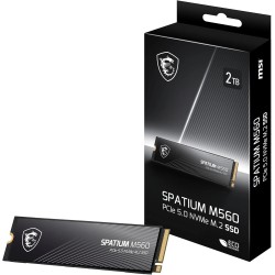 MSI SPATIUM M560 SSD 2TB - Disque SSD Interne 2 to PCIe 5.0 NVMe M.2, Lecture 10300 MB/s, Écriture 8700 MB/s, 3D NAND, Sécurité 