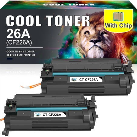 CF226A 26A Cartouche de Toner Noir: 2-Pack Compatible Remplacement pour HP 26A CF226A 26X CF226X pour LaserJet Pro M402dn M402n 