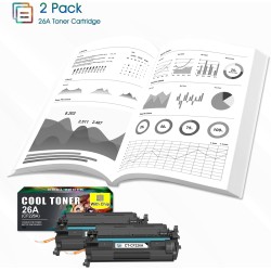 CF226A 26A Cartouche de Toner Noir: 2-Pack Compatible Remplacement pour HP 26A CF226A 26X CF226X pour LaserJet Pro M402dn M402n 