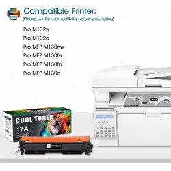 Cool Toner Cartouche de Toner Compatible pour HP 17A CF217A Laserjet Pro MFP M130FW M130FN M130NW M130A Pro M102w M102a M130 M10