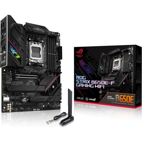ASUS ROG STRIX B650E-F Gaming Wifi - Carte mère AMD Ryzen AM5 ATX (12 plus 2 phases d'alimentation, DDR5, 3 x M.2, PCIe 5.0, WiF