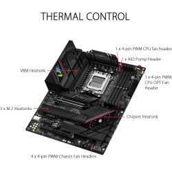 ASUS ROG STRIX B650E-F Gaming Wifi - Carte mère AMD Ryzen AM5 ATX (12 plus 2 phases d'alimentation, DDR5, 3 x M.2, PCIe 5.0, WiF