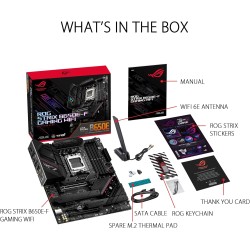 ASUS ROG STRIX B650E-F Gaming Wifi - Carte mère AMD Ryzen AM5 ATX (12 plus 2 phases d'alimentation, DDR5, 3 x M.2, PCIe 5.0, WiF