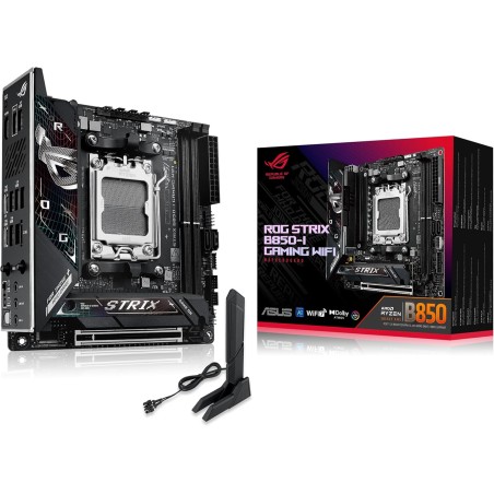 ASUS ROG Strix B850-I Gaming WiFi AMD Mini-ITX Motherboard, 10+2+1 Power Stages, DDR5 Slots, Two M.2 Slots, PCIe® 5.0, WiFi 7, U