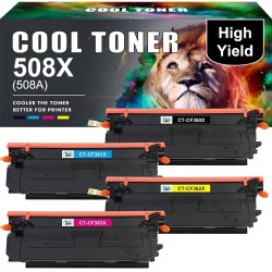 Cool Toner Compatible pour 508X 508A CF360X Color LaserJet Enterprise M553 M552 MFP M577 M552dn M553dn M553n M553x CF361X CF362X
