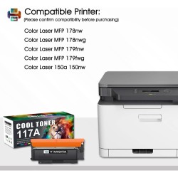 Cool Toner Cartouche 117A de Compatible avec HP Color Laser MFP 178nw 179fnw 150nw 150a 178nwg 179fwg 178 179 150 W2070A W2071A 