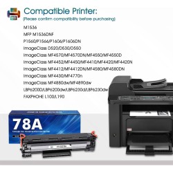Cool Toner Cartouche de toner compatible pour HP CE278A 78A HP Laserjet MFP M1536DNF M1536 P1566 P1560 P1606 P1606DN LBP6200D (N