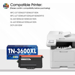 TN-3600XL TN-3600 Toner avec Puce Compatible pour Brother TN3600XL HL-L5210DN MFC-L5710DW MFC-L5710DN MFC-L6710DW HL-L6210DW DCP