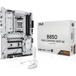 ASUS B850 MAX GAMING WIFI W - Carte mère AMD ATX, 8+2+1 phases d’alimentation, fente DDR5, PCIe 5.0, 3 emplacements M.2, WiFi 6E