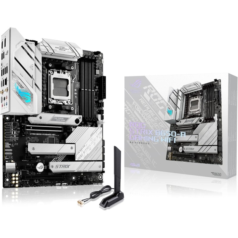 ASUS ROG STRIX B650-A GAMING WIFI – Carte mère gaming AMD Ryzen AM5 ATX (12+2 phases d'alimentation, DDR5, 3 x M.2, PCIe 4.0, 2.