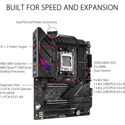 ASUS ROG STRIX B650E-E GAMING – Carte mère AMD Ryzen AM5 ATX (16+2 phases d'alimentation, DDR5, 4 x M.2, PCIe 5.0, WiFi 6E, 2.5G