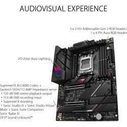ASUS ROG STRIX B650E-E GAMING – Carte mère AMD Ryzen AM5 ATX (16+2 phases d'alimentation, DDR5, 4 x M.2, PCIe 5.0, WiFi 6E, 2.5G